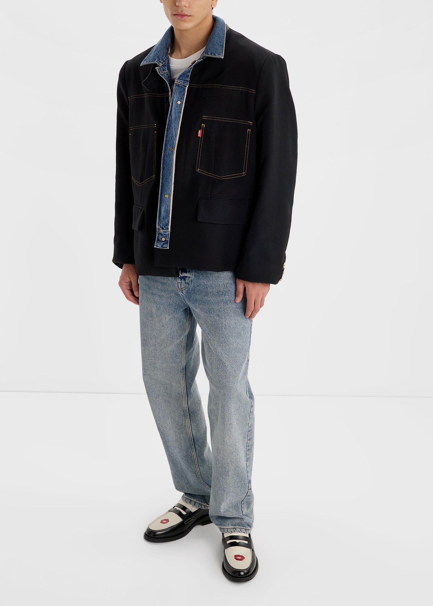 Lips Motif Penny Loafers