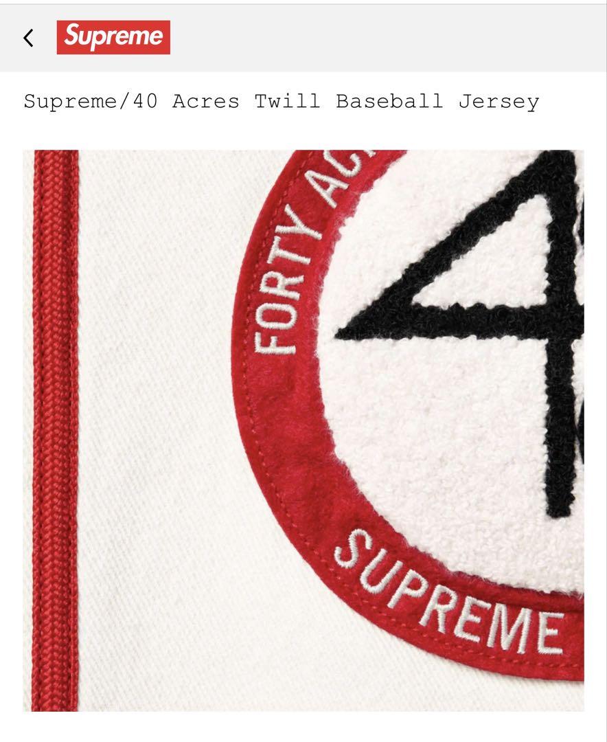 Supreme 40 Acres Twill Baseball Jersey