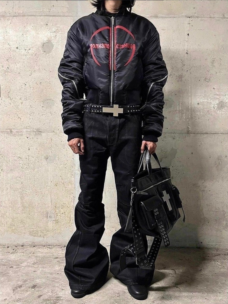 Cross Studded Leather Belt