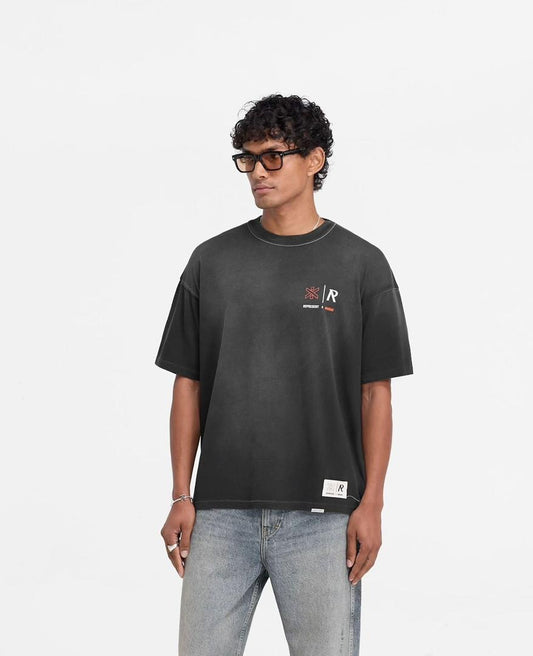 REPRESENT X MARAIS LOGO-PRINT T-SHIRT - BLACK