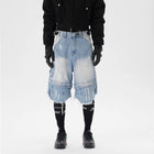FAR FROM WHAT Distressed Layered Jorts