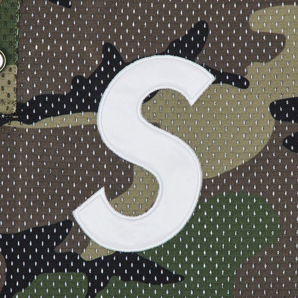 Supreme S Logo Baseball Henley 'Woodland Camo'