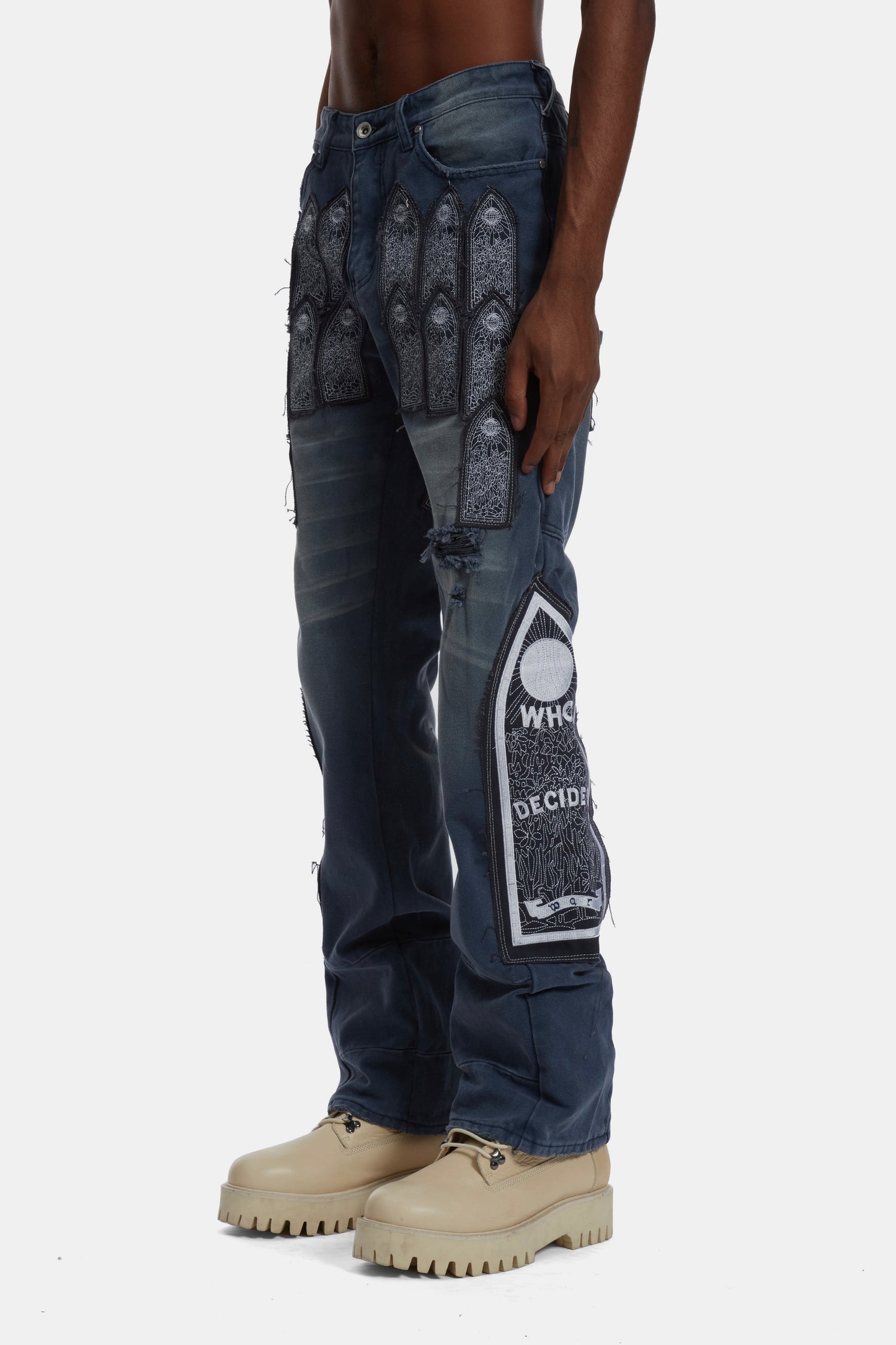 Who Decides War Embroidered Patch Trousers
