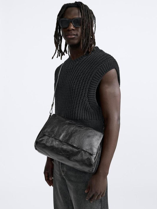 ZARA Leather Puff Crossbody Bag