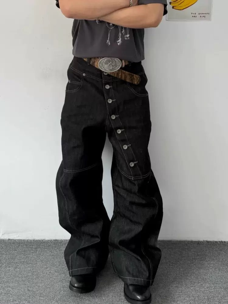 Black Meridian Asymmetric Denim