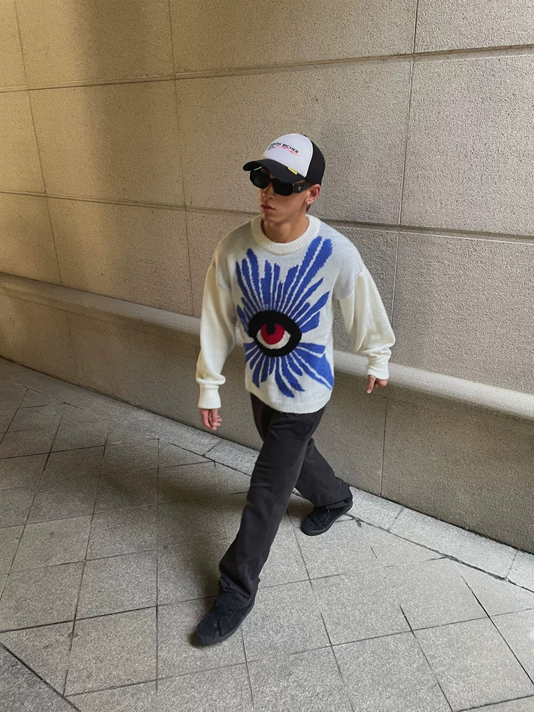Eye Motif Knit Sweater