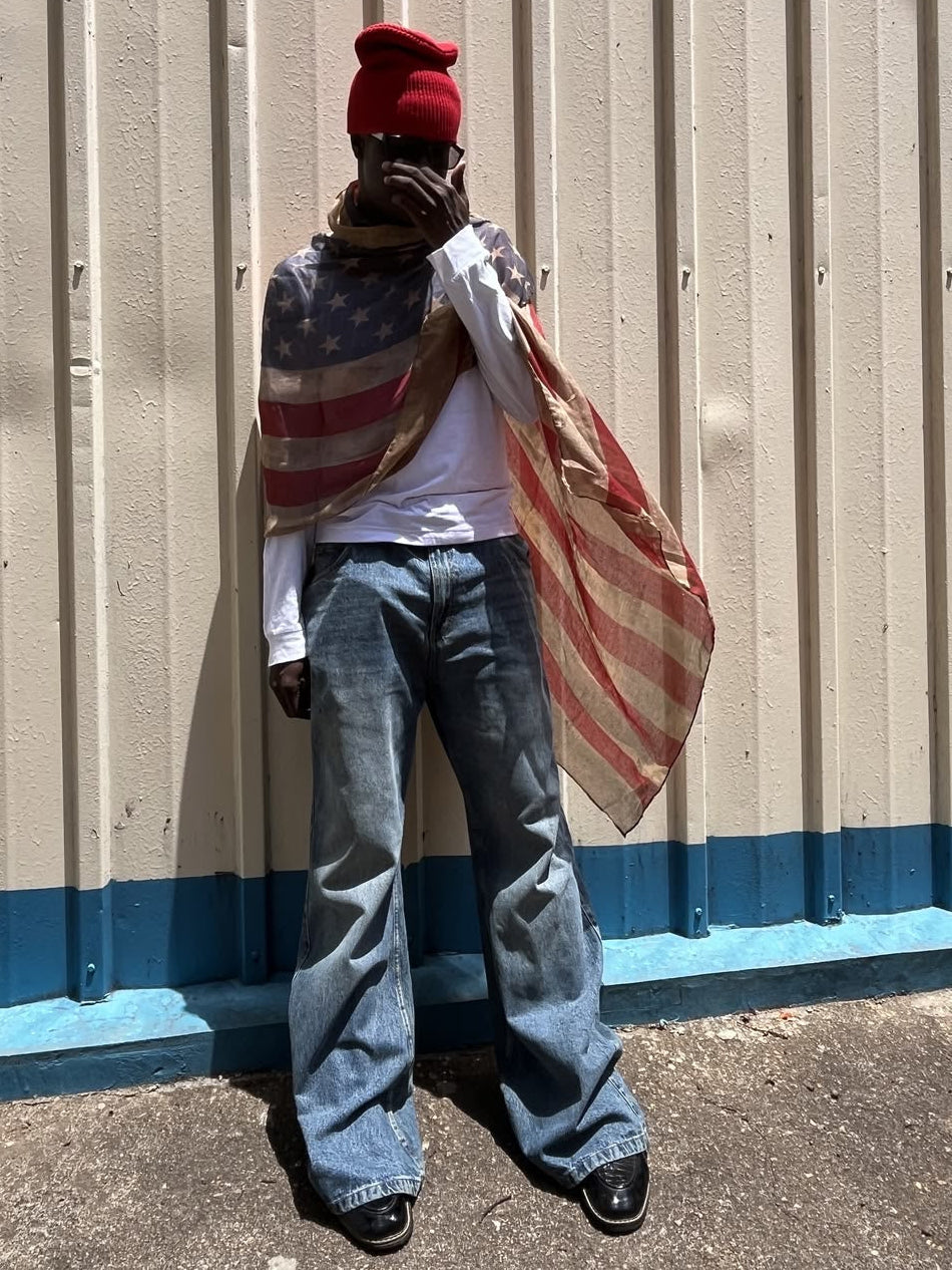 Vintage American Flag Scarf