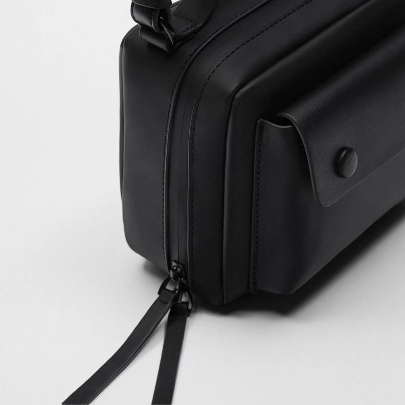 Zara Contrasing Cross Bag - Black
