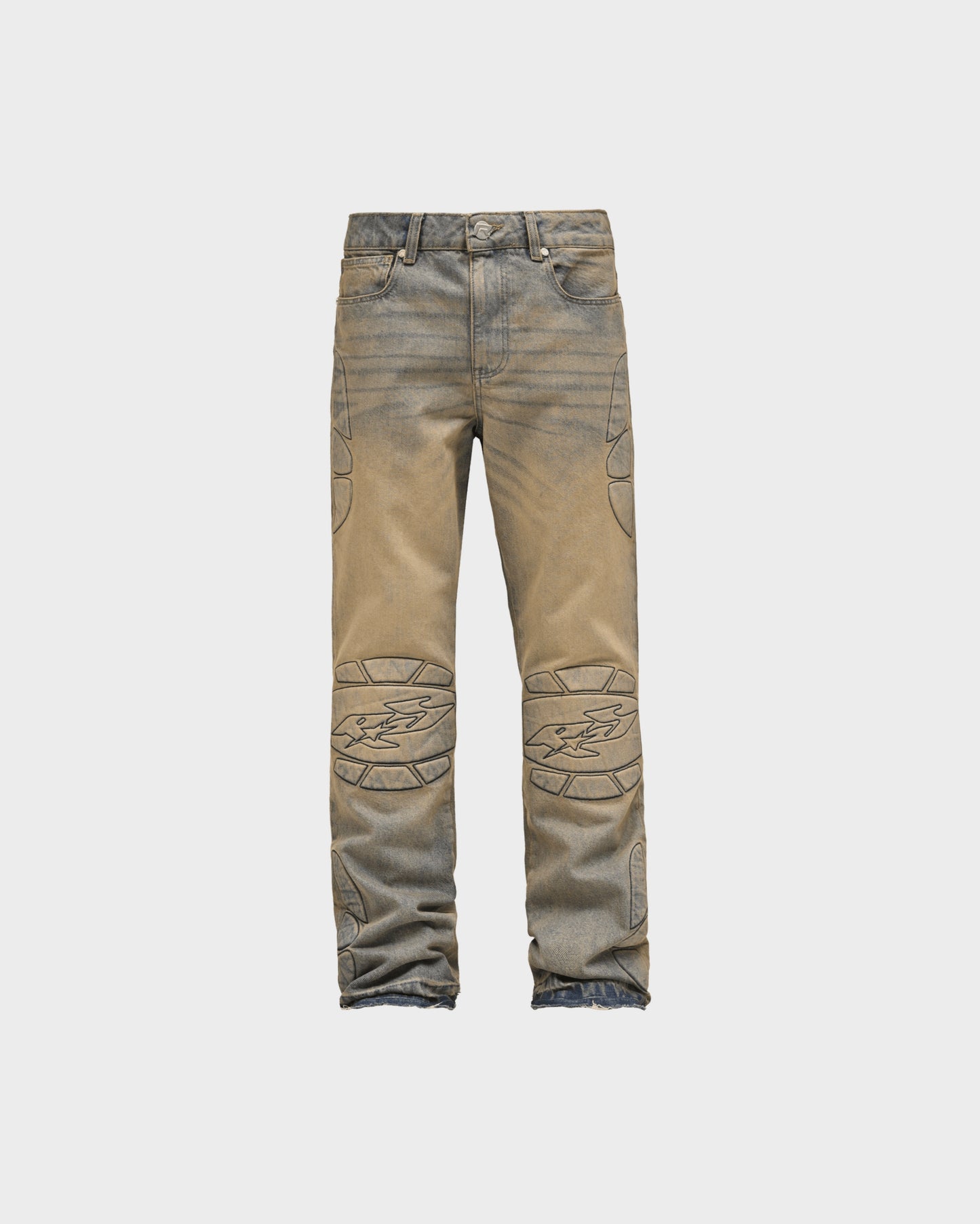Stone-wash Moto Denim