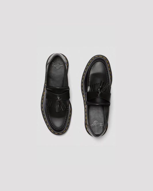 ADRIAN YELLOW STITCH SMOOTH LEATHER TASSLE LOAFERS