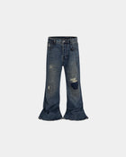 Fractured Patchwork Flare Jeans