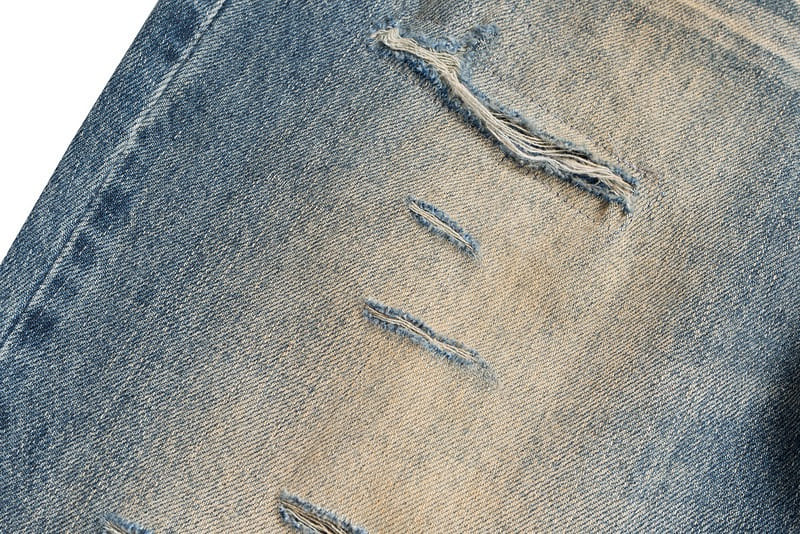 Distressed Flare Jeans — Dust Blue