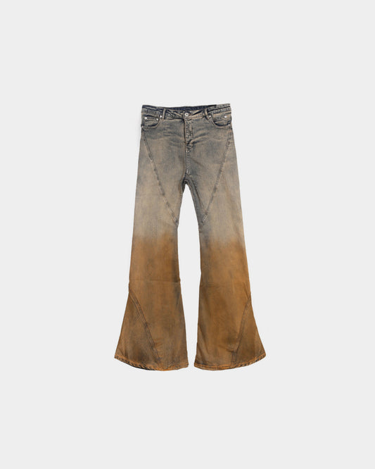 Two-Tone Flare Jeans