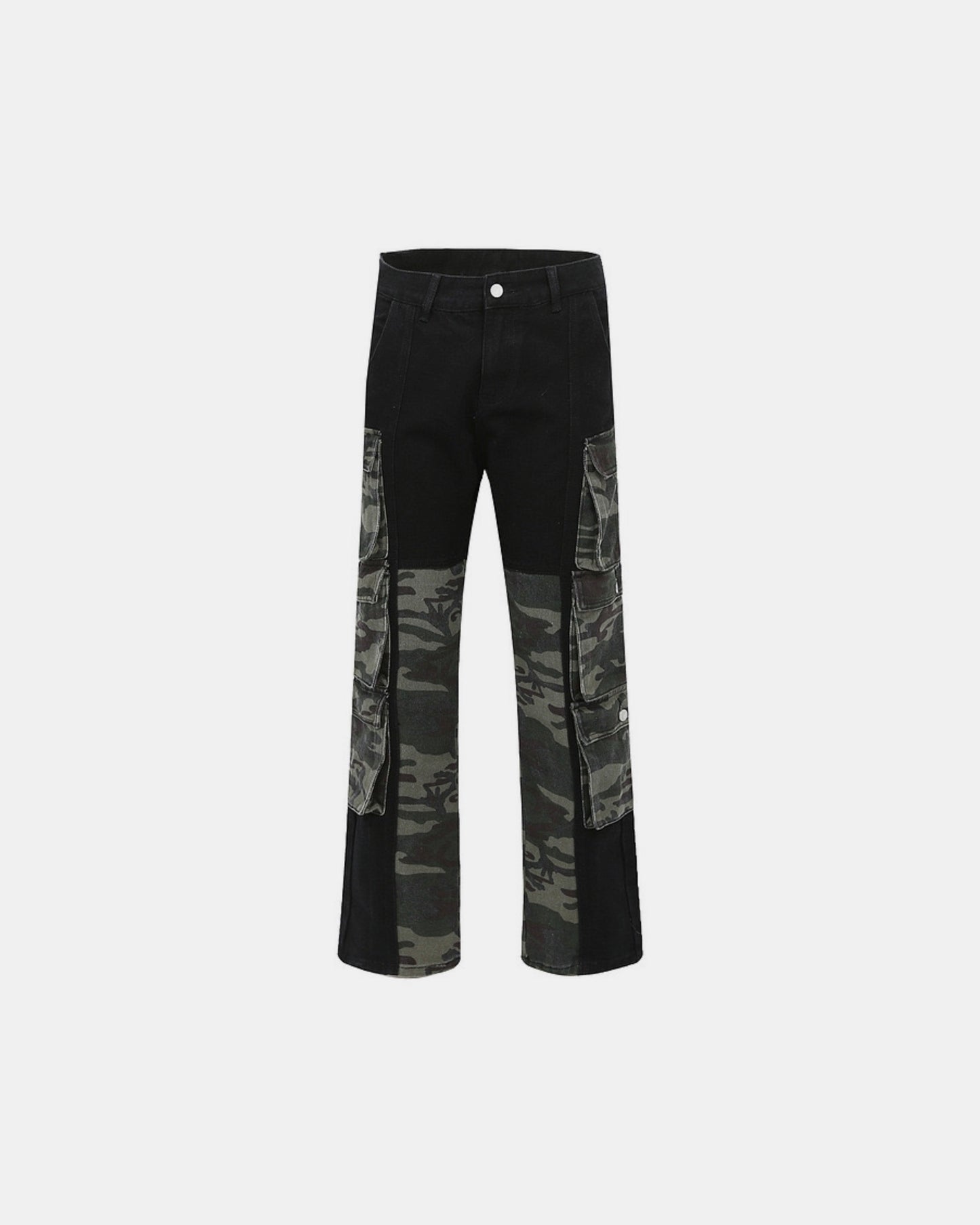 Divide Line Camo Panel Jeans