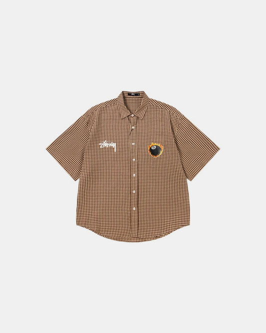 STUSSY BOXY GINGHAM 8-BALL SHIRT