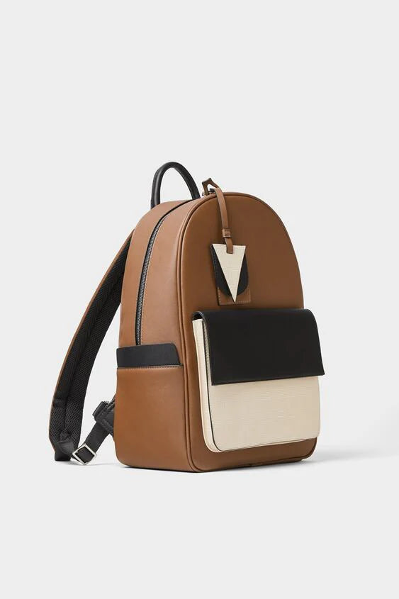 ZARA TRICOLOR BACKPACK BAG