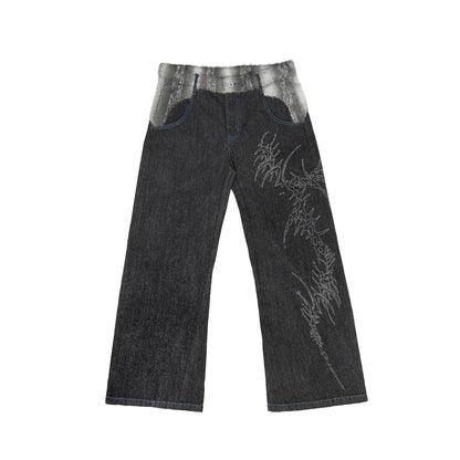 FROSTVEIN LASER WIDE-LEG DENIM