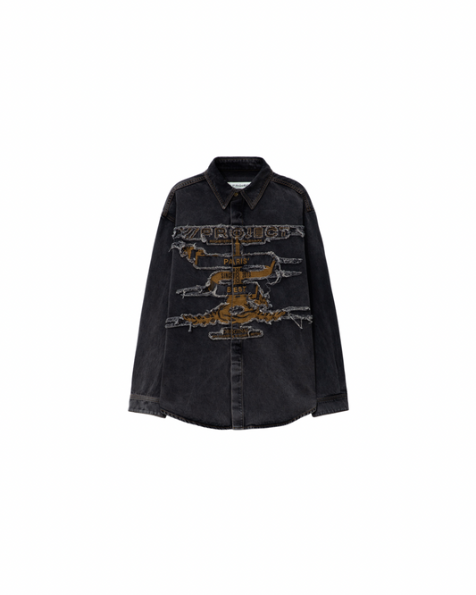 Y/PROJECT PATCHWORK DENIM SHIRT