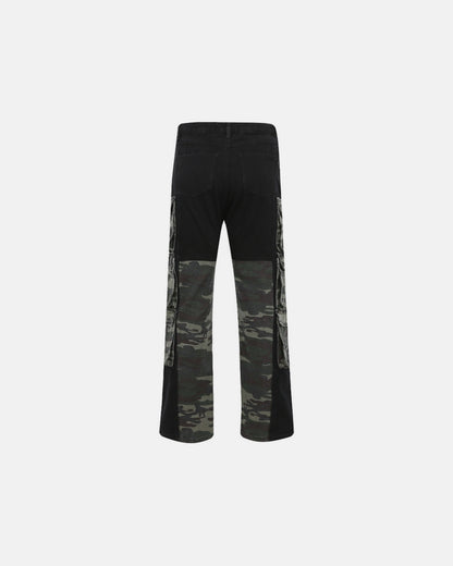 Divide Line Camo Panel Jeans