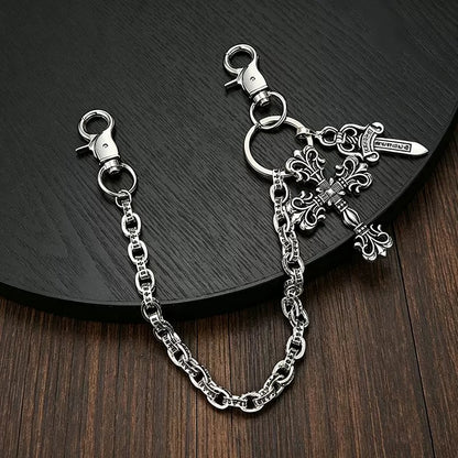 Gothic Cross & Dagger Wallet Chain