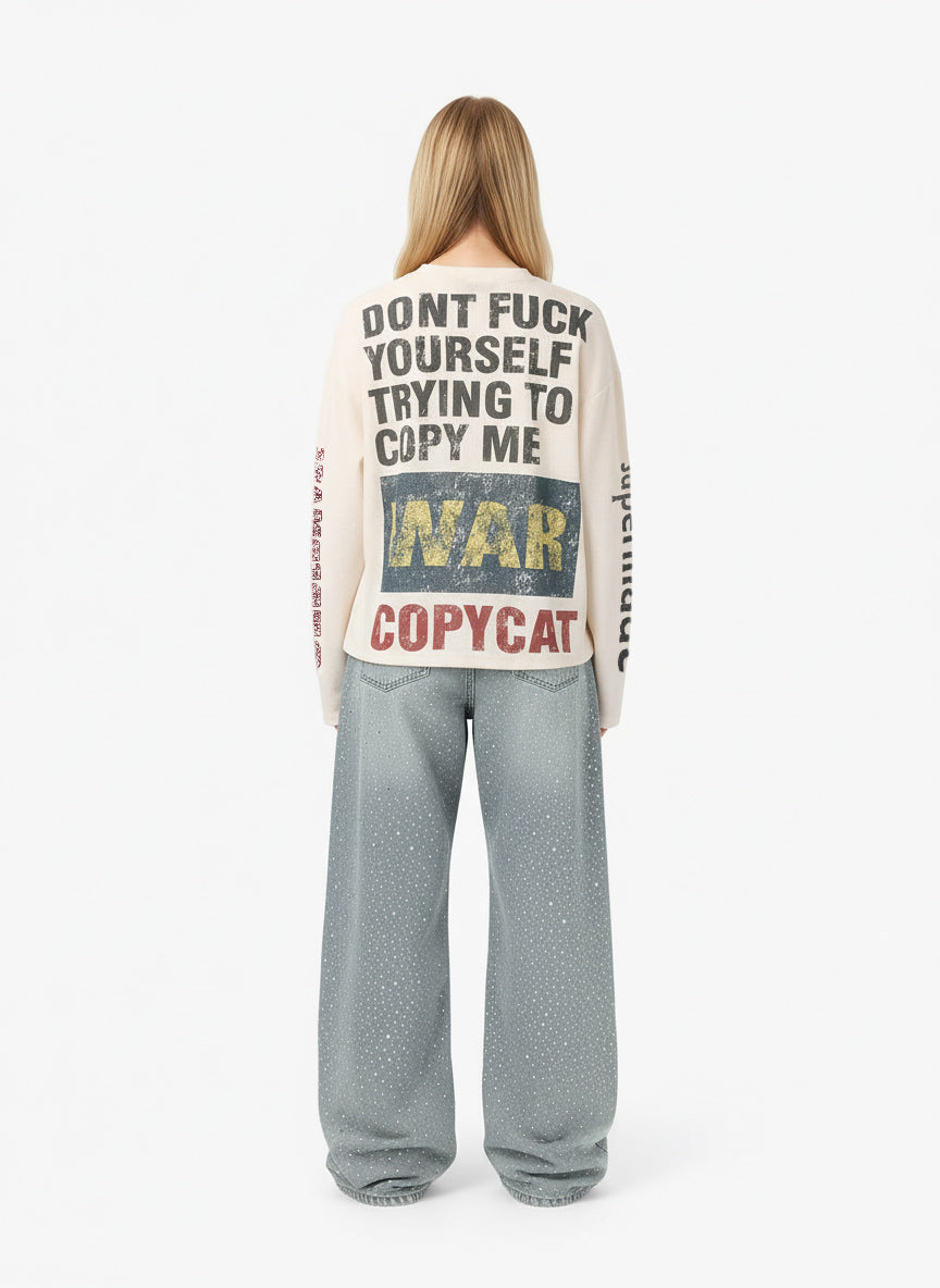 “Don’t Copy Me” Heavy Graphic Knit