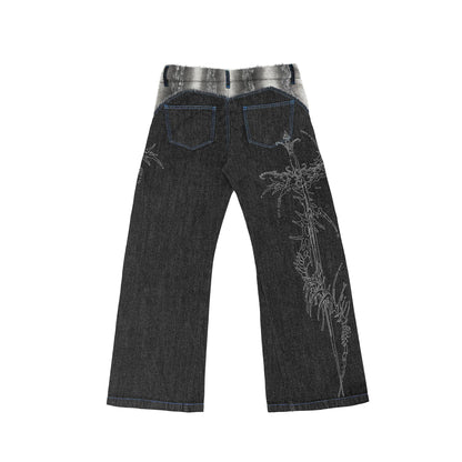 FROSTVEIN LASER WIDE-LEG DENIM