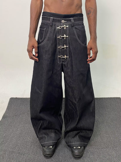 HARDWARE WIDE-LEG DENIM