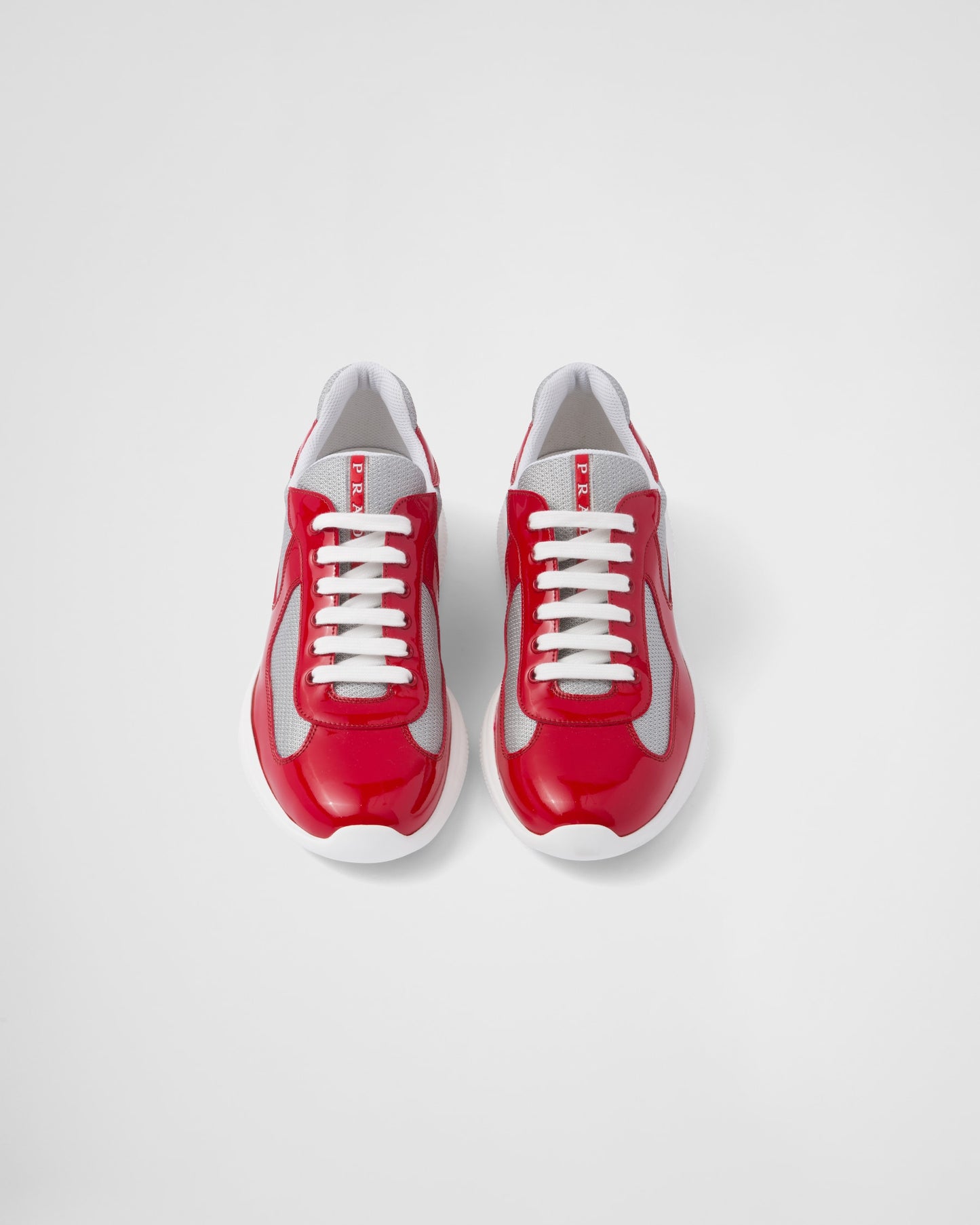 Prada Leather Lace-Up Sneakers - Rouge