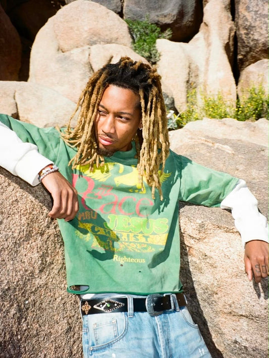 PEACE THRU JESUS CHRIST LAYERED TEE