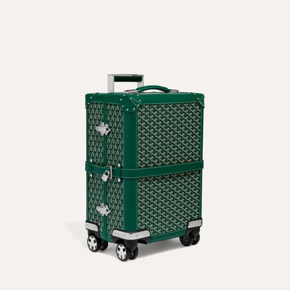 Goyardine Canvas & Clamecy Cowhide Bourget PM Trolley Case - Green