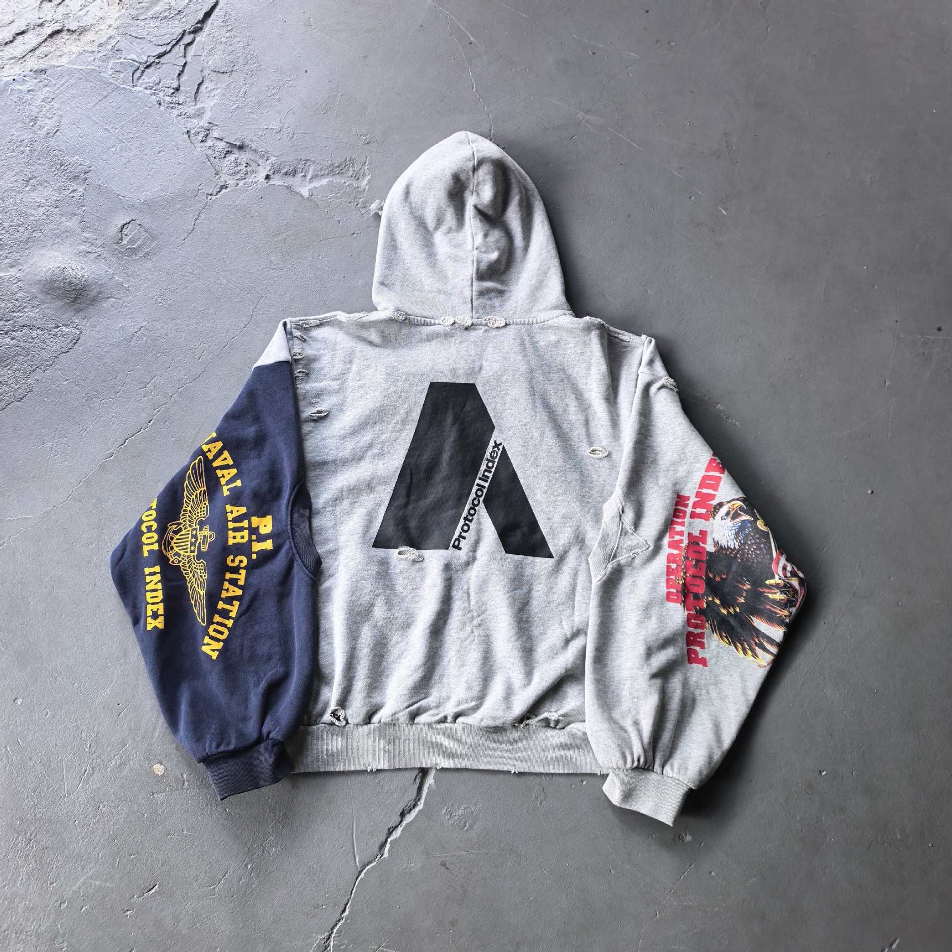 Layer 00 　PROJECT G/R 現Protocol Protocol index upside down zip, project GR pgr state hoodie and