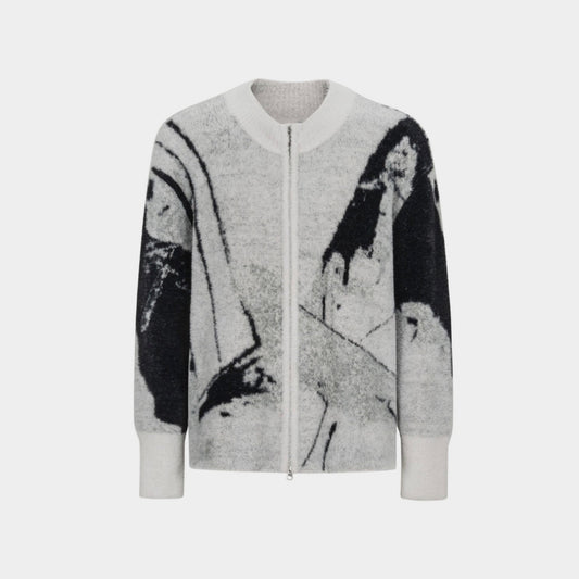 Unisex Potrait Zip-up Sweater