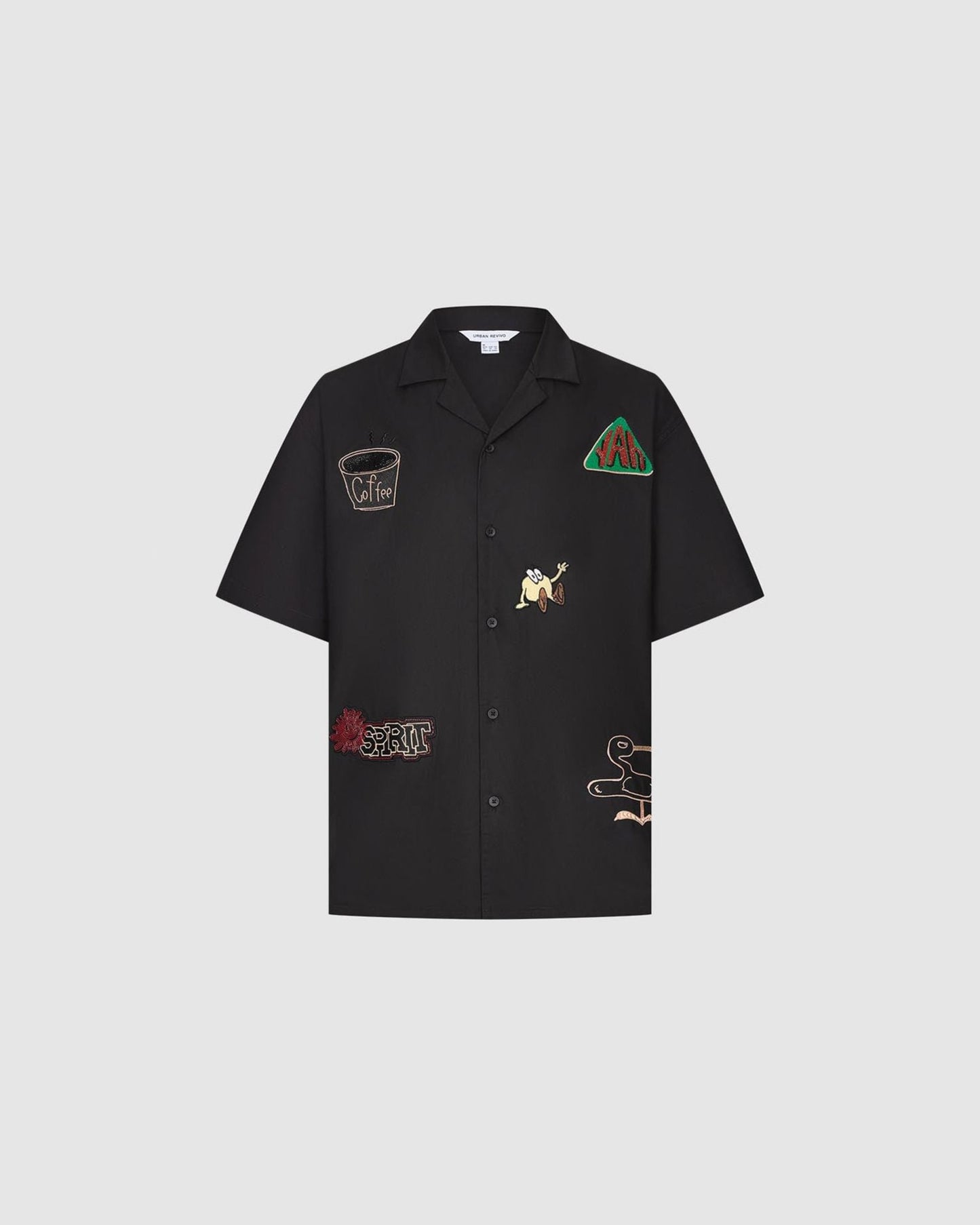 URBAN REVIVO Embroidered Graphic Shirt