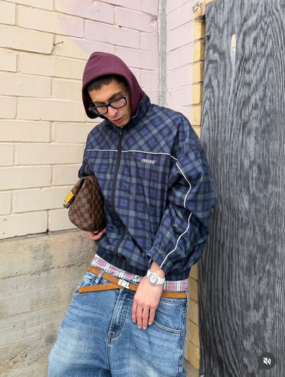 PLAID TRACK JACKET