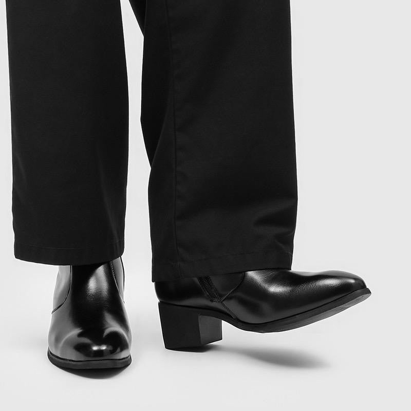 Leather Chelsea Heel Boots