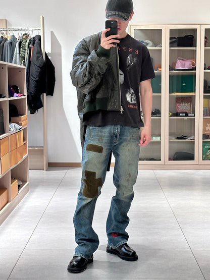 Patchwork Distressed Jeans