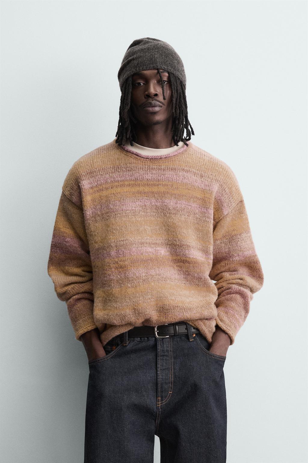 Textured Mélange Knit Sweater