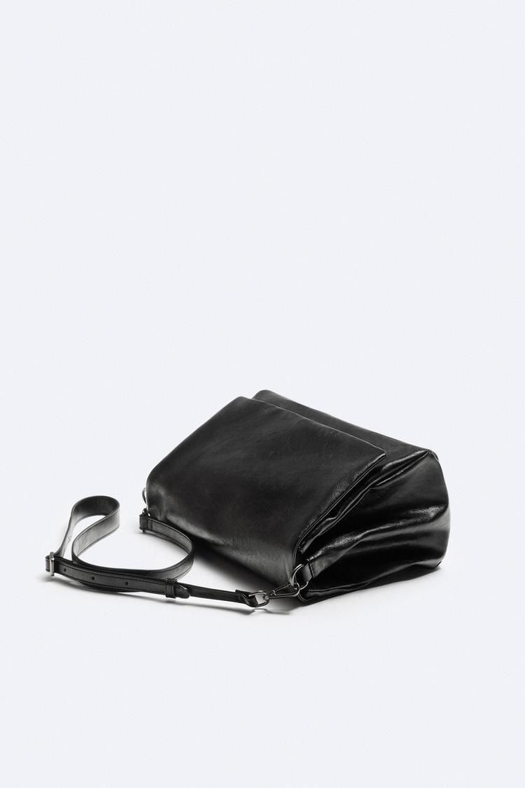 ZARA Leather Puff Crossbody Bag
