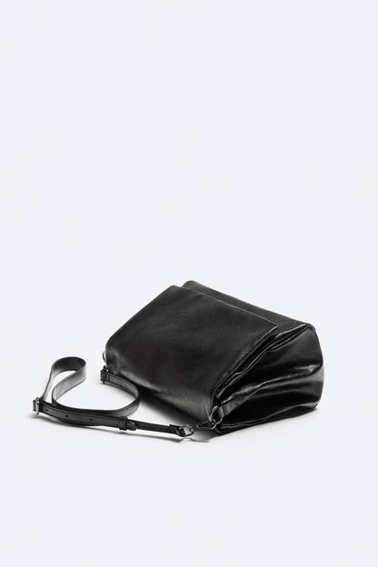 ZARA Leather Puff Crossbody Bag