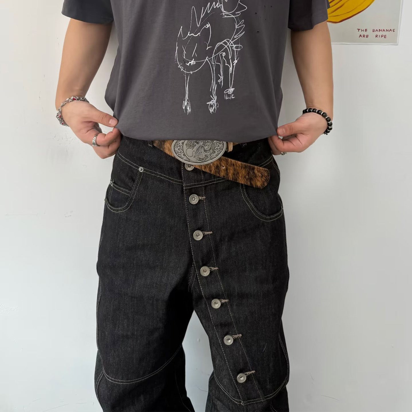 Black Meridian Asymmetric Denim