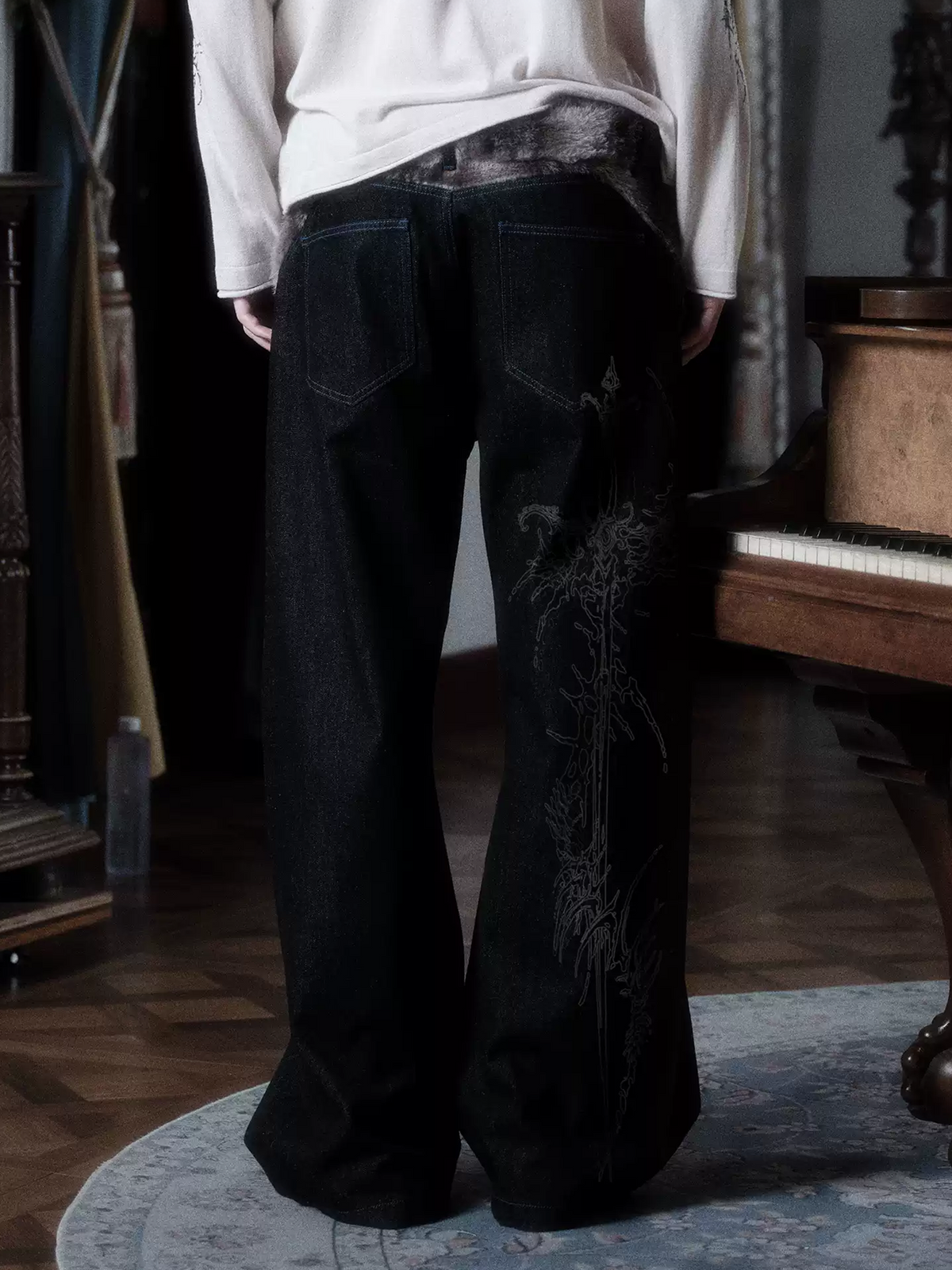 FROSTVEIN LASER WIDE-LEG DENIM