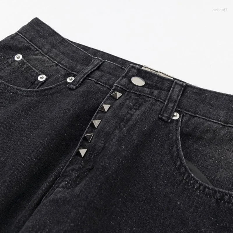 Studded Flare Denim Pants – Soot