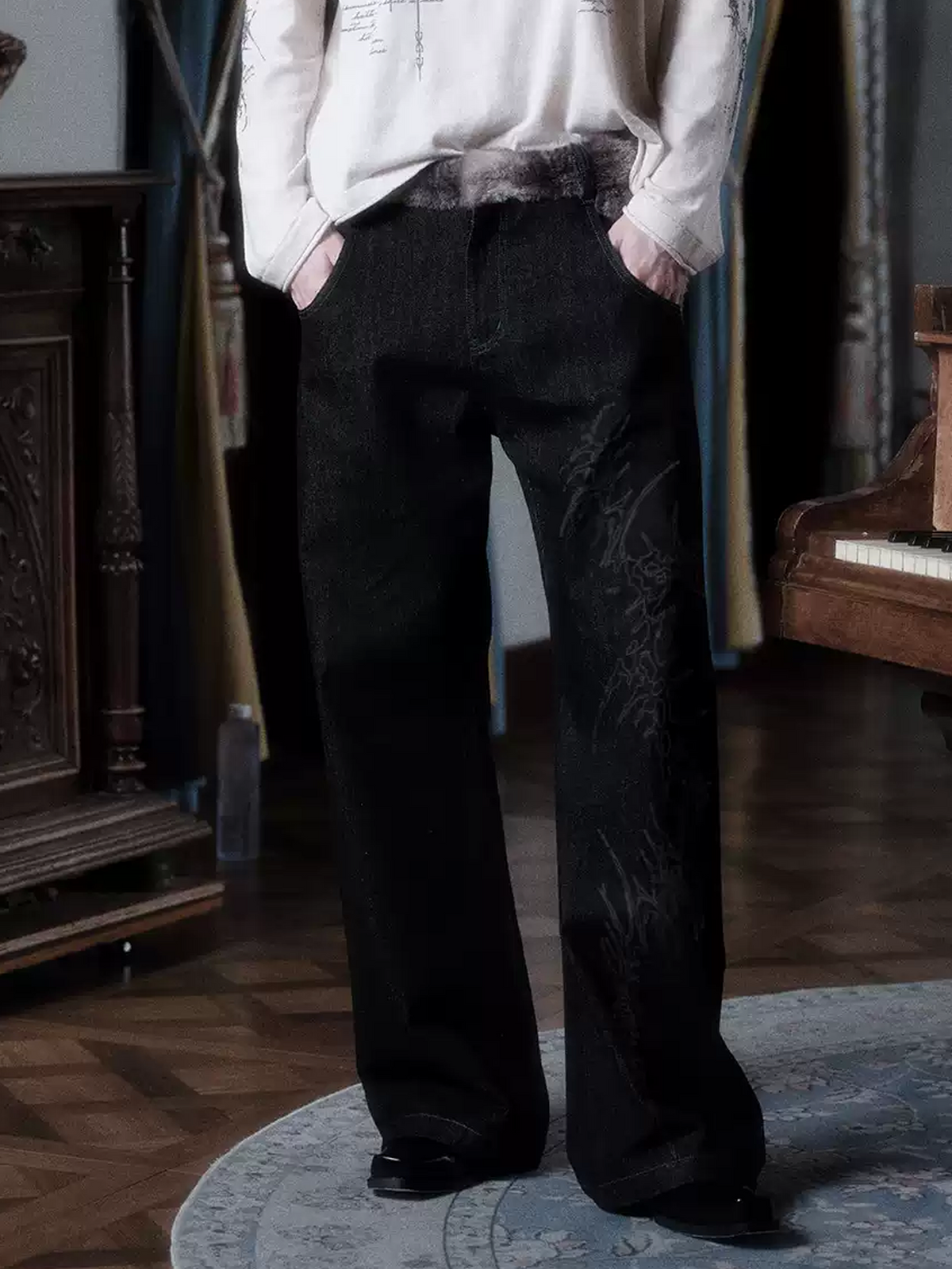 FROSTVEIN LASER WIDE-LEG DENIM