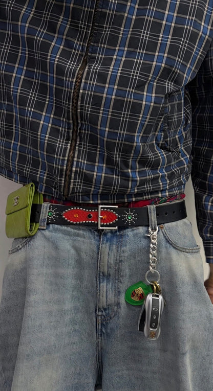 ACE WESTERN GEM STUDDED LEATHER BELT