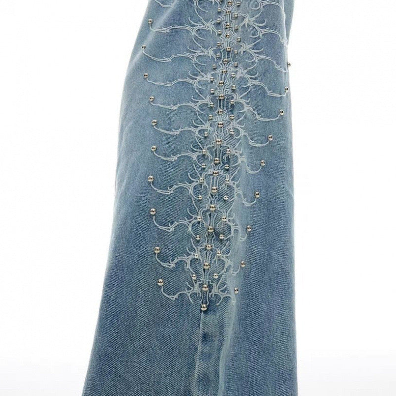 Beaded Nebula Flare Jeans