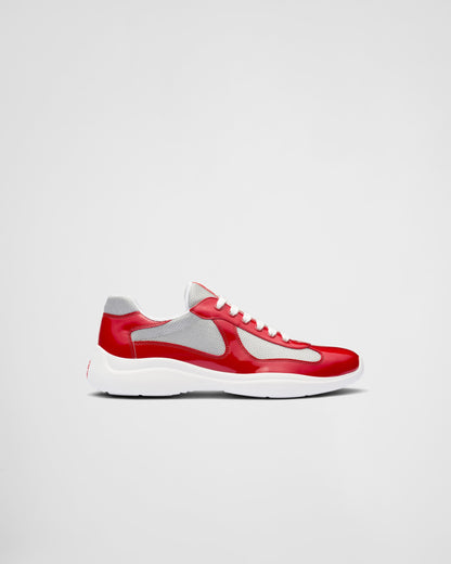 Prada Leather Lace-Up Sneakers - Rouge