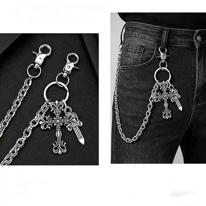Gothic Cross & Dagger Wallet Chain
