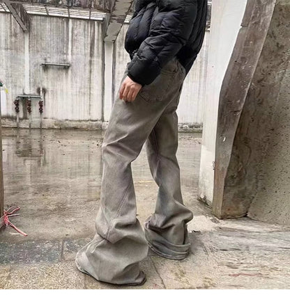 Flared Panel Denim — Washed Taupe