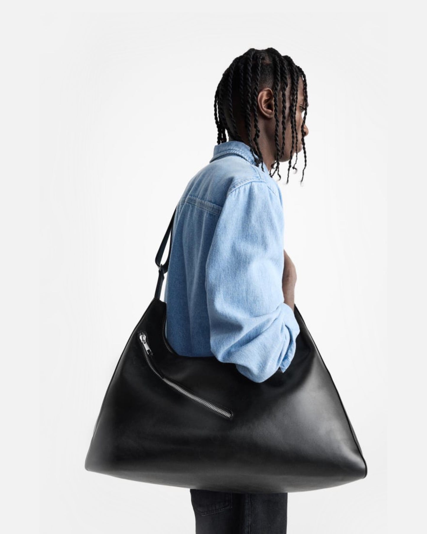 Oversized Sculpted Leather Shoulder Bag