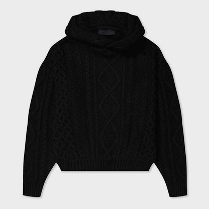 Fear of God Essentials Cable Knit Hoodie - Black